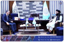 ملاقات معین وزارت صنعت و تجارت امارت اسلامی افغانستان با معاون ولایت قشقه‌دریای اوزبیکستان
