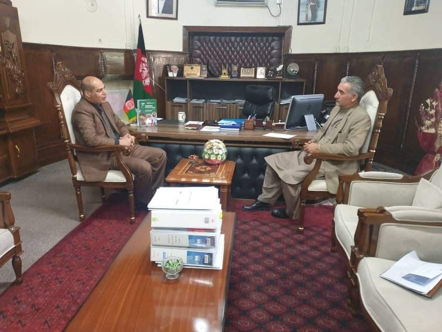 A complementary meeting of honored Mr. Abdul Karim Malikyar Acting Deputy Minister for Industry and Commerce with head of leadership board of Ghazni Chamber of Commerce and Investment