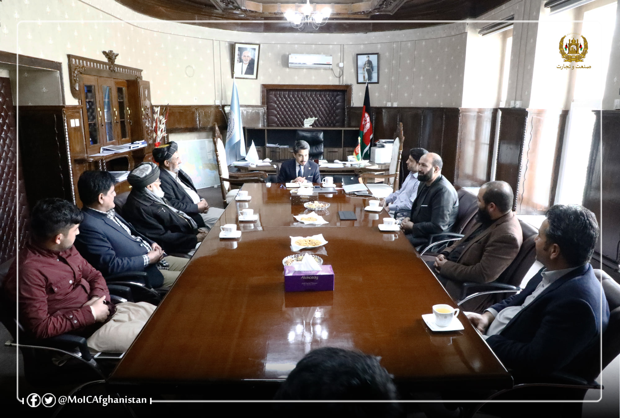 دیدار معین وزارت صنعت و تجارت با هیأت رهبری بوردعالی مشورتی متشبثین ملی افغانستان