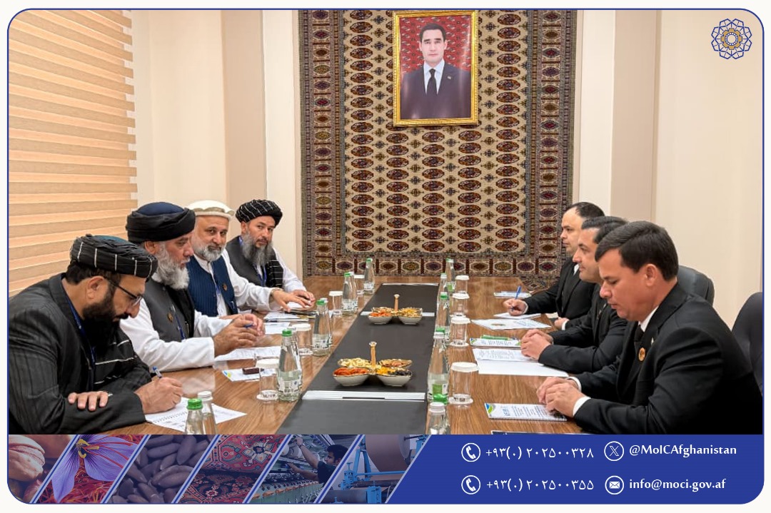 ملاقات وزیر صنعت و تجارت امارت اسلامی افغانستان با معاون رئیس کابینه وزرا و معاون رئیسجمهور ترکمنستان