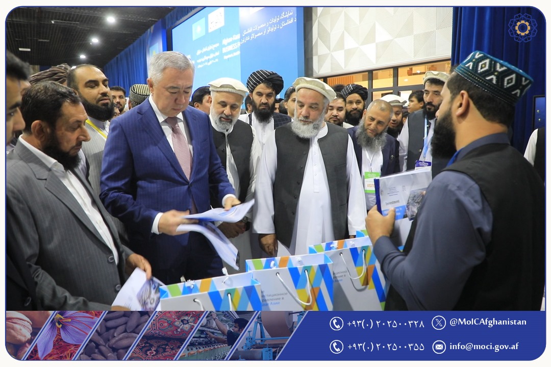 افتتاح نمایشگاه تولیدات و محصولات افغانستان در شهر شیمکنت جمهوری قزاقستان